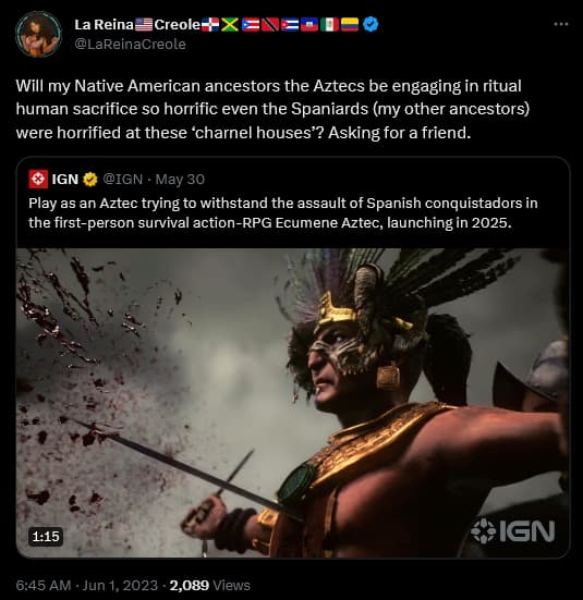 @LaReinaCreole weighs in on Ecumene Aztec