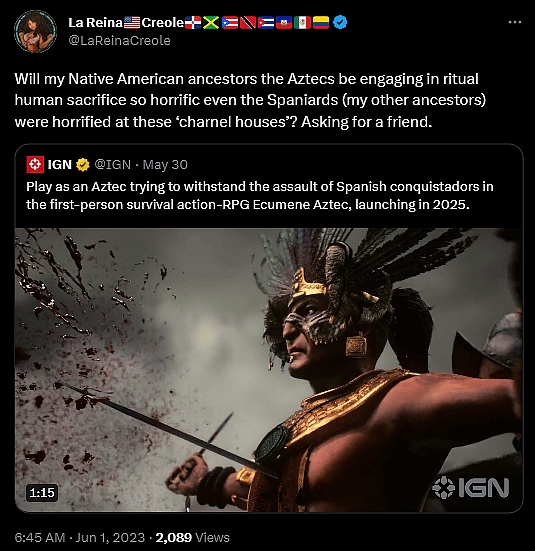 @LaReinaCreole weighs in on Ecumene Aztec