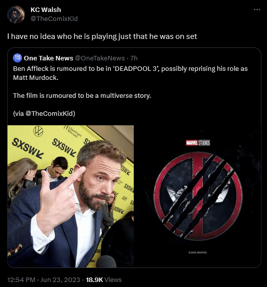 K.C. Walsh hints at a Ben Affleck cameo in 'Deadpool 3'