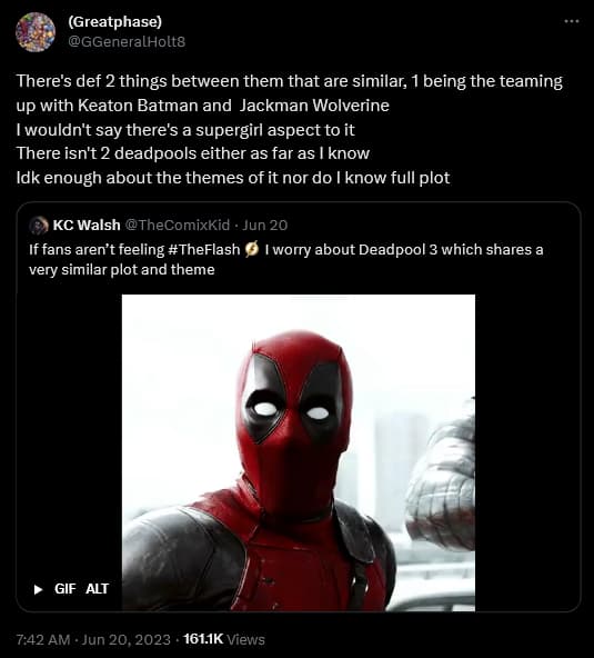 GGeneralholt8 weighs in on 'Deadpool 3'.