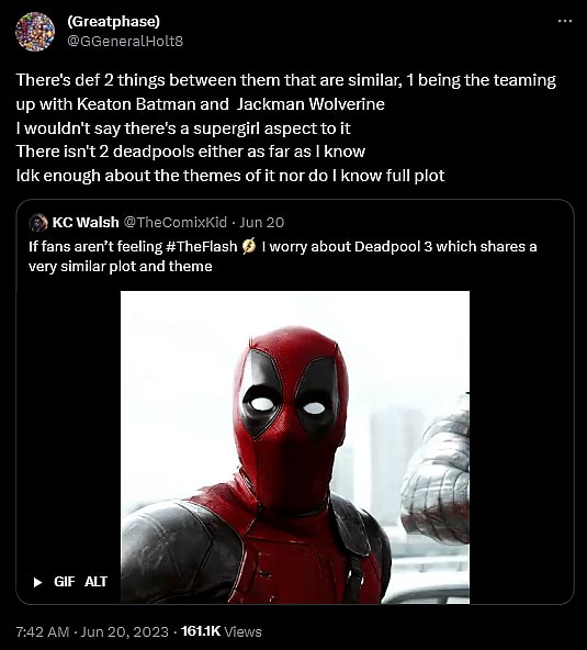 GGeneralholt8 weighs in on 'Deadpool 3'.