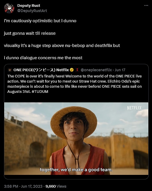 @DeputyRustArt weighs in on the first trailer for Netflix's 'One Piece'