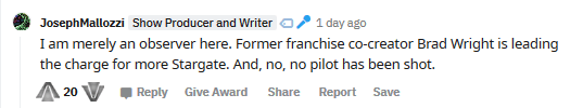 Stargate Writer Joseph Mallozzi Confirms Progress Being Made on New TV Series from Co-Creator Brad Wright!