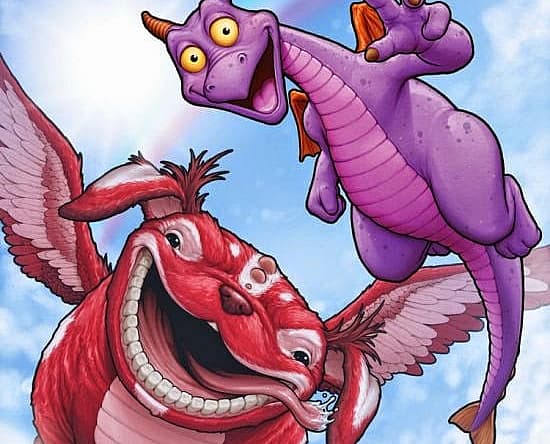 Figment comic book cover #2 featuring purple and red dragon characters flying against blue sky
