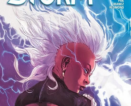 Storm #1 Marvel comic book cover featuring character with white hair and lightning effects