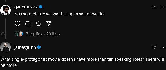 James Gunn discusses his plans for Superman: Legacy's cameos via Threads