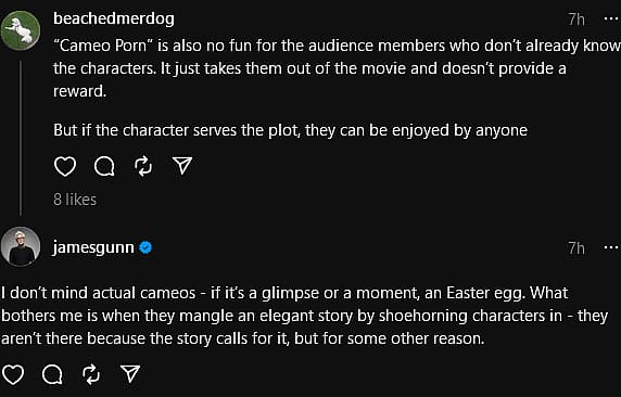 James Gunn discusses his plans for Superman: Legacy's cameos via Threads