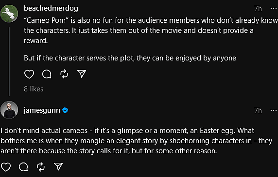 James Gunn discusses his plans for Superman: Legacy's cameos via Threads