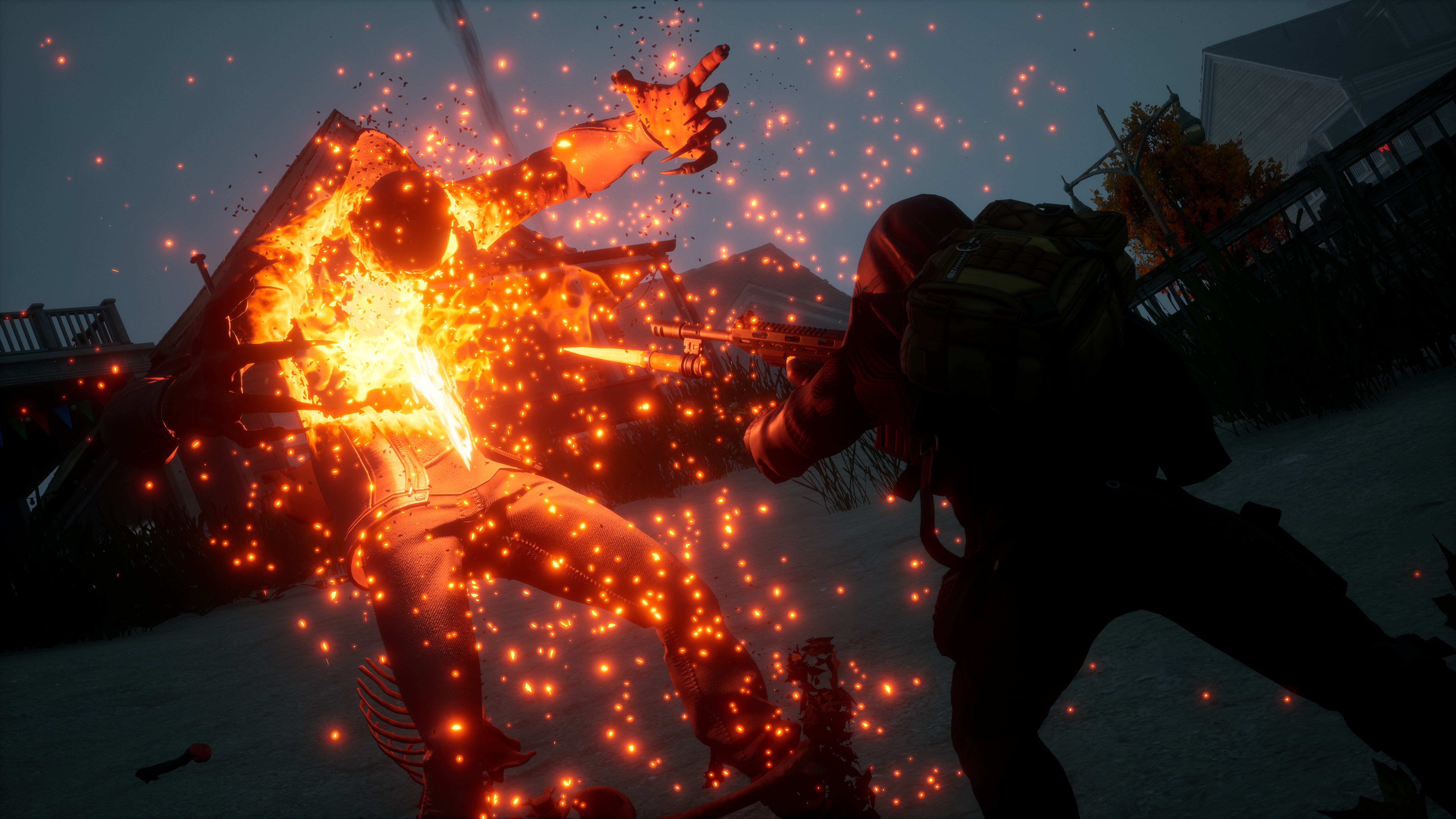 A vampire is slain by a bayonet in Redfall (2023), Bethesda Softworks