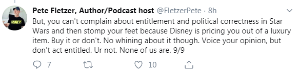 Around the Galaxy Podcast Cancels Episode Featuring Fandom Menace Member Drunk3P0 After Backlash - Fletzer Tweet 9/9