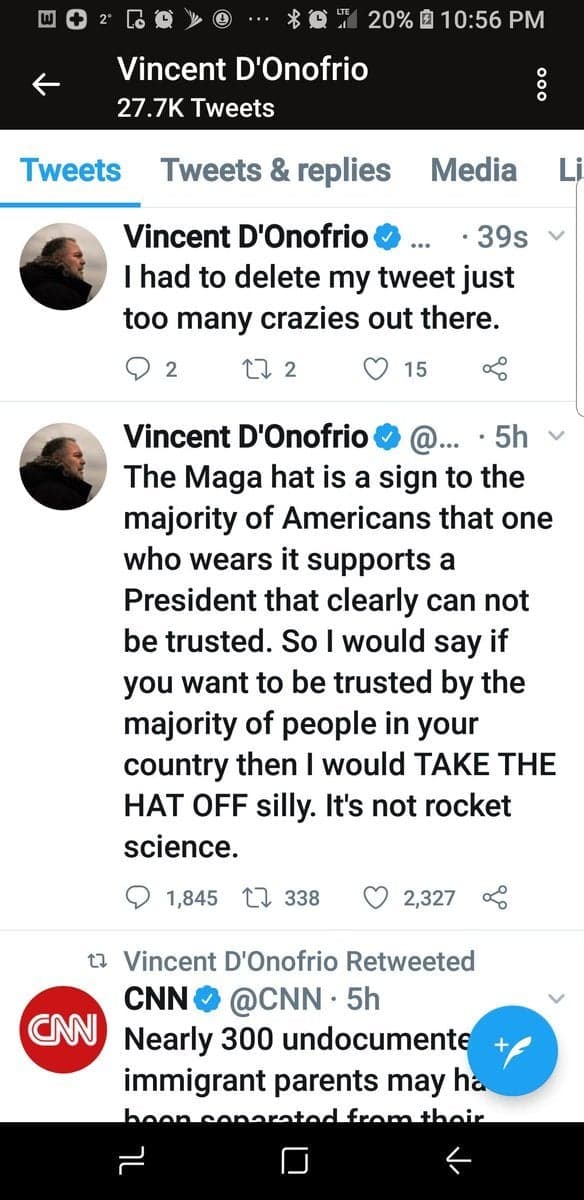 Vincent D’Onofrio-MEGA Hat Tweet