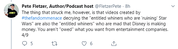 Around the Galaxy Podcast Cancels Episode Featuring Fandom Menace Member Drunk3P0 After Backlash - Fletzer Tweet 4/9