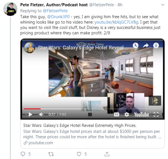 Around the Galaxy Podcast Cancels Episode Featuring Fandom Menace Member Drunk3P0 After Backlash - Fletzer Tweet 2/9