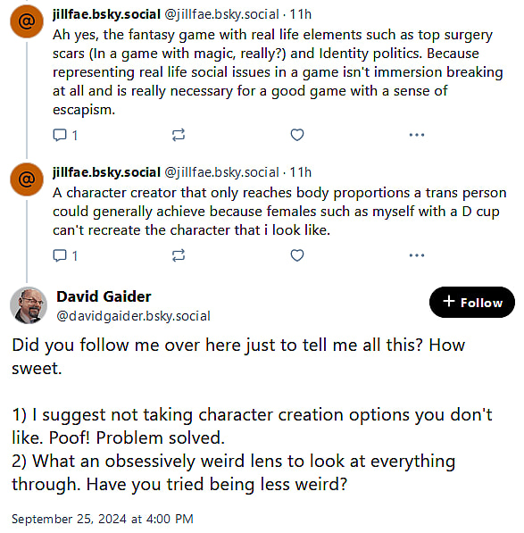 'Dragon Age' franchise creator David Gadier weighs in on the discourse surrounding 'Dragon Age: The Veilguard'.