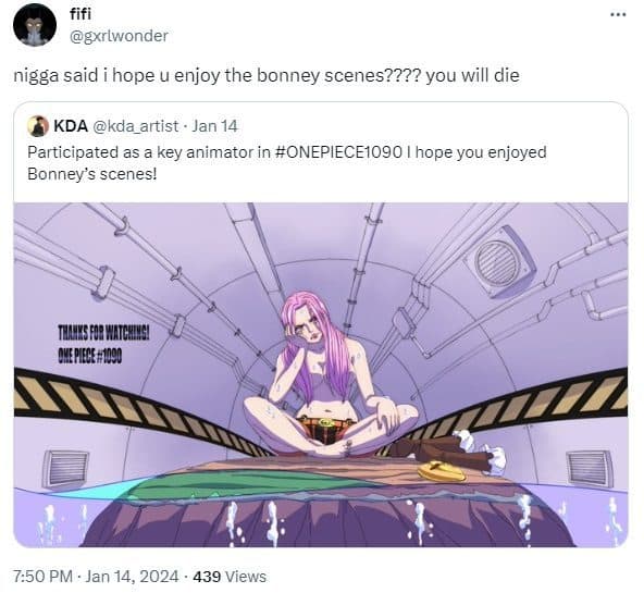 one piece bonney tweet