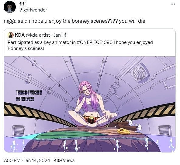 one piece bonney tweet