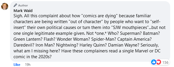 Mark Waid rejects Mark Millar's criticism of comic book industry 'cancel pigs'.