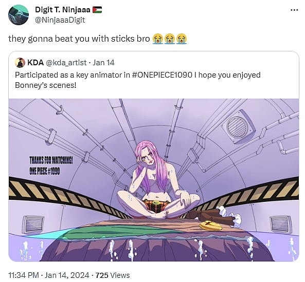 one piece bonney tweet
