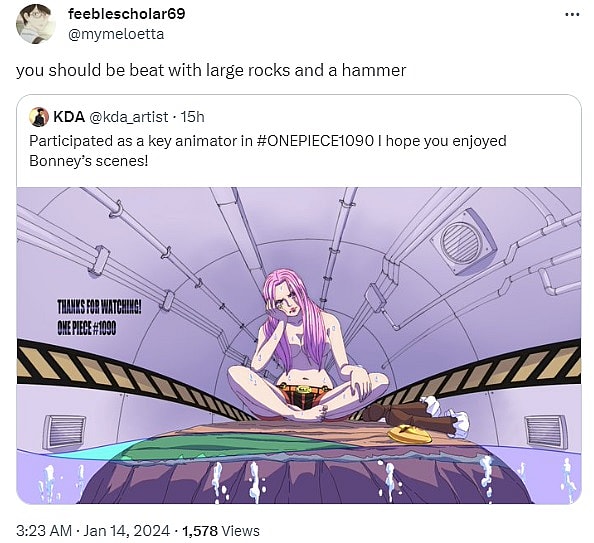 one piece bonney tweet