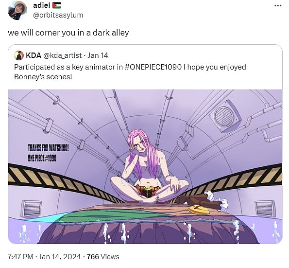 one piece bonney tweet