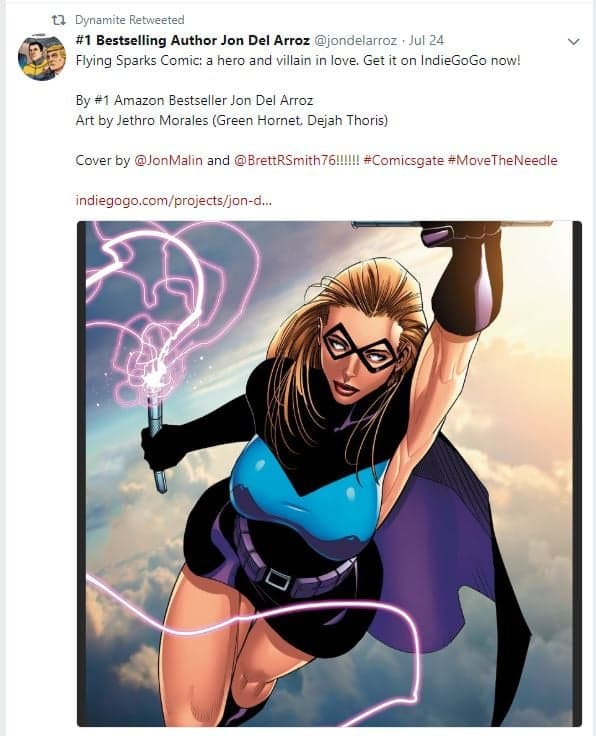 Dynamite Comics Retweets Flying Sparks