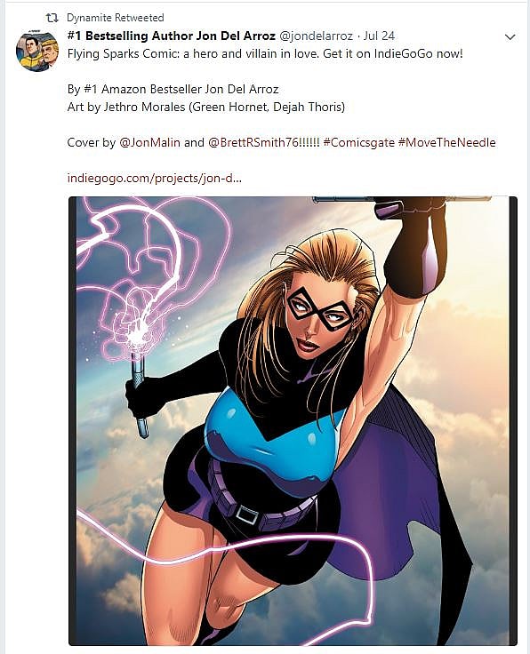 Dynamite Comics Retweets Flying Sparks