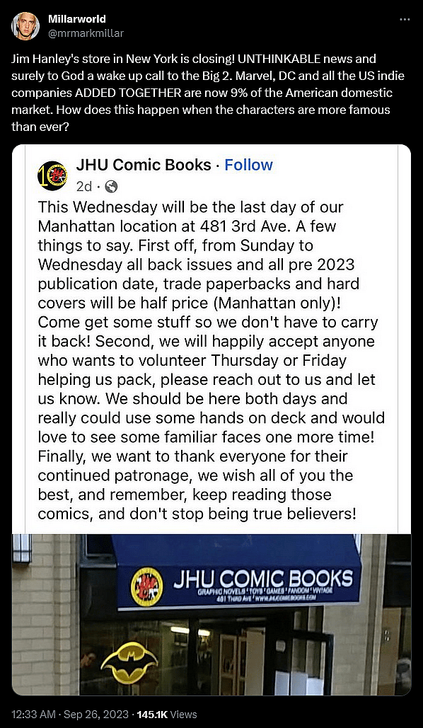 Tim Seeley weighs in on Mark Millar's concerns towards the comic book industry