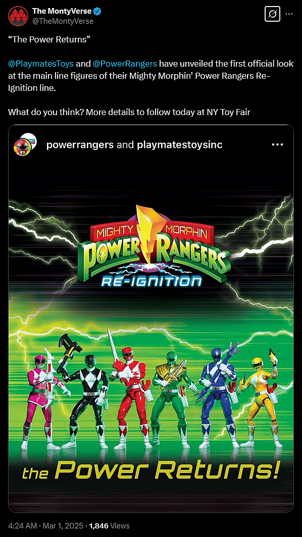 The MontyVerse reveals info on Hasbro and Playmates' Mighty Morphin Power Rangers Re-Ignition line