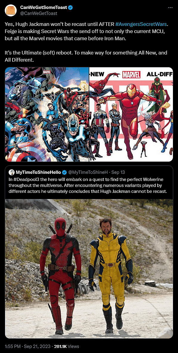 Scoopers CanWeGetSomeToast and MyTimeToShineHello offer some potential insights into 'Avengers: Secret Wars'