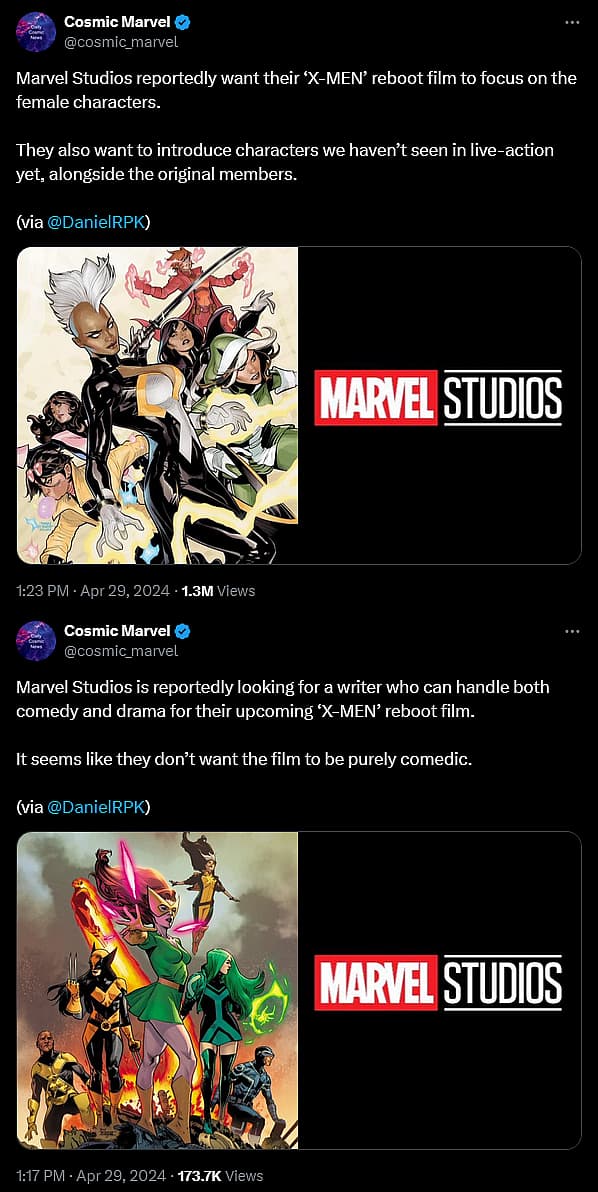 DanielRPK suggests Marvel's X-Men reboot will focus on female team members