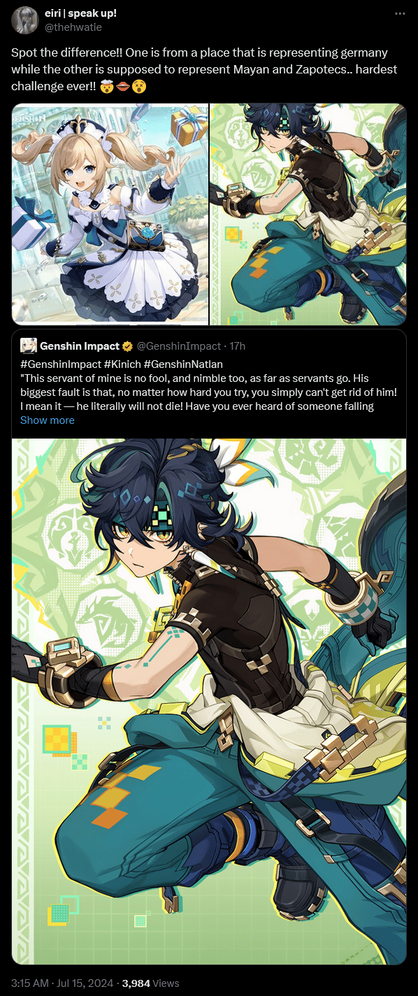 'Genshin Impact' players are unhappy with the Natlan character designs.