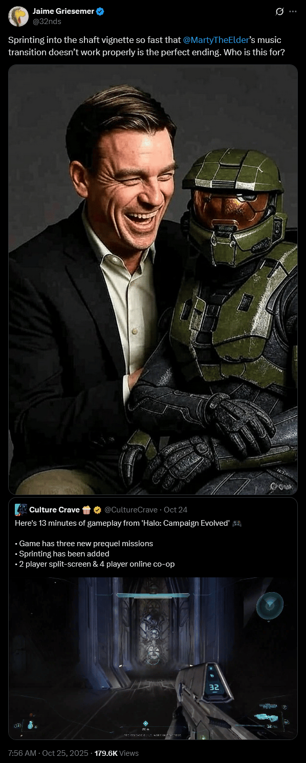 Original 'Halo: Combat Evolved' dev Jamie Griesemer weighs in on Halo Studios' upcoming 'Halo: Campaign Evolved' remake.