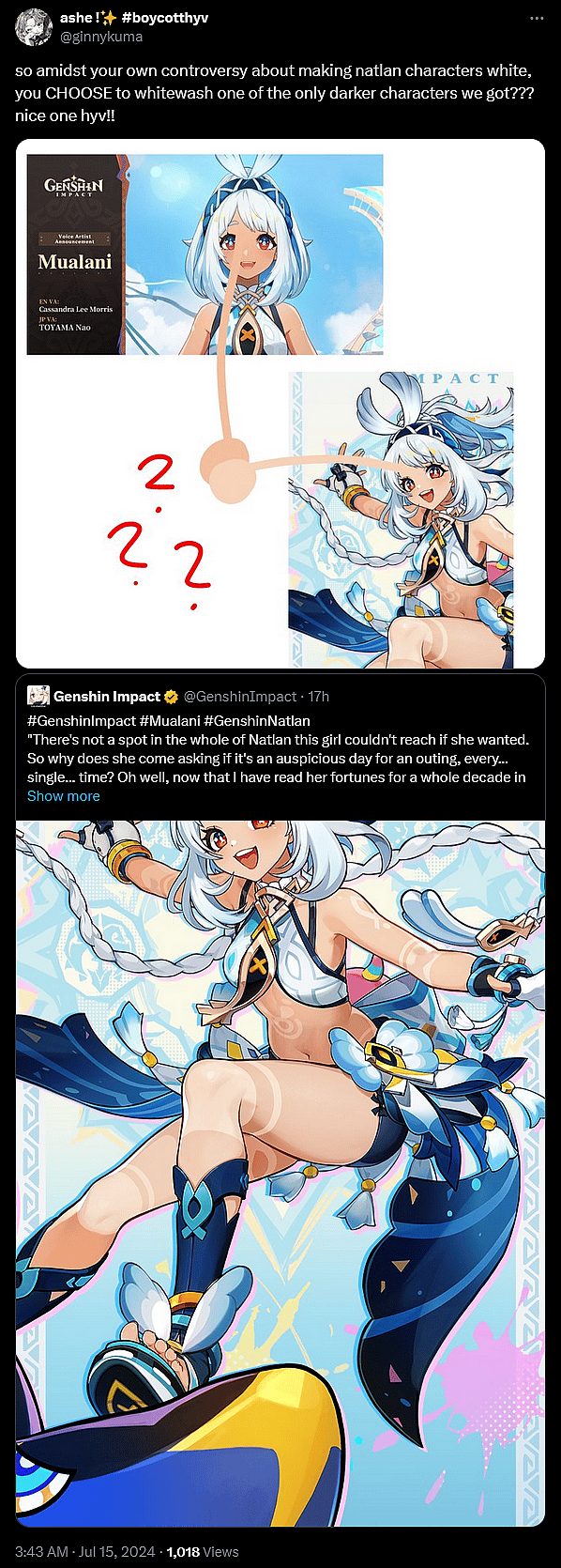 'Genshin Impact' players are unhappy with the Natlan character designs.