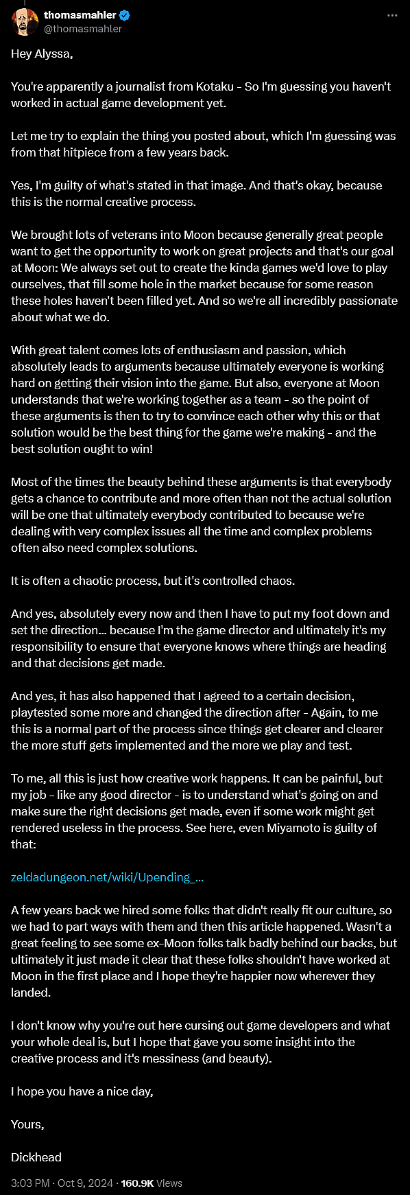 Moon Studios Ori director responds to Kotaku Senior Editor Alyssa Mercante criticism