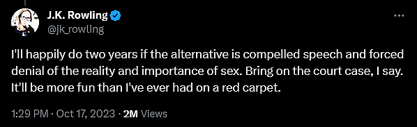 J.K. Rowling weighs in on the recent reports that the U.K.'s Labour party is seeking to criminalize the act of misgendering.