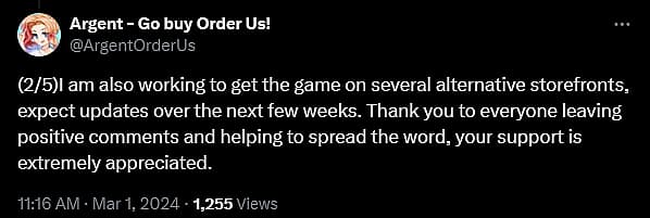 Argent weighs in on Steam's banning of their adult dating sim 'Order Us!'