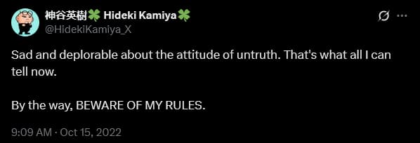 'Bayonetta' creator Hideki Kamiya responds to accusations that he short-changed voice actor Hellena Taylor.