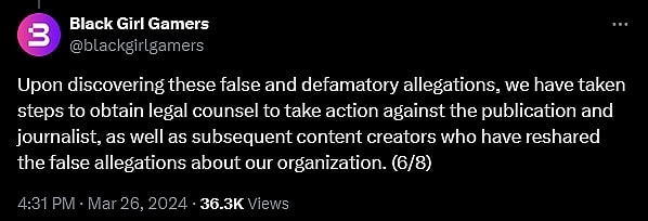 Black Girl Gamers announces legal action against That Park Place