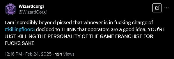 Fans are unhappy with the pre-release state of Tripwire Interactive's 'Killing Floor 3'.
