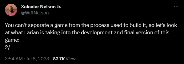 Xalavier Nelson Jr. weighs in on the fallout of Baldur's Gate 3