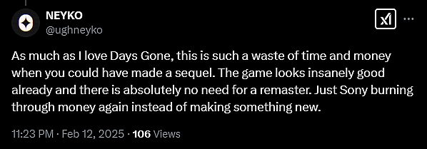 Days Gone fans divided on Sony's studio remaster announcement, Days Gone