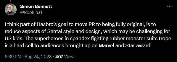 'Power Rangers' executive producer Simon Bennett says the franchise should divorce itself from 'Super Sentai'