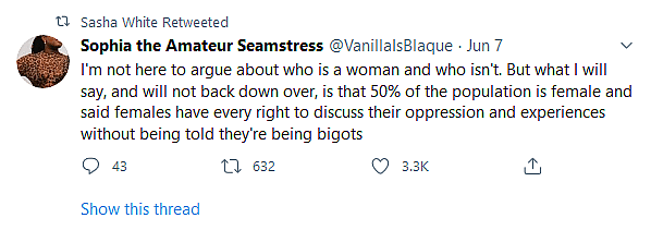 Literary Assistant Sasha White Dropped by The Tobias Literary Agency For Retweet That Made Distinction Between Biological and Trans Women