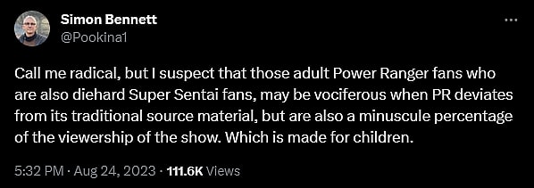'Power Rangers' executive producer Simon Bennett says the franchise should divorce itself from 'Super Sentai'