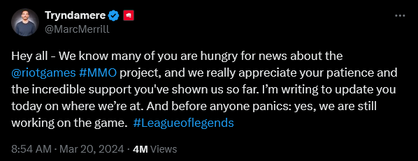 Riot Games President Marc Merrill announces a 'reset' for the upcoming 'League of Legends' MMO
