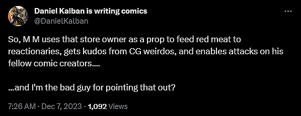 Daniel Kalban weighs in on Mark Millar's interview with Glen O'Leary