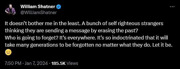 William Shatner weighs in on Paramount's continued attempts to erase Captain Kirk from 'Star Trek' history