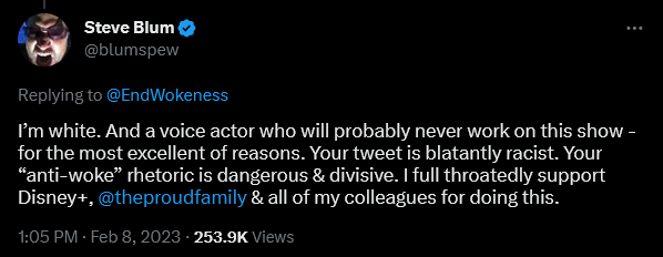 Steve Blum replies to @EndWokeness' thoughts on 'The Proud Family: Louder and Prouder' Season 2