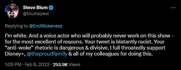 Steve Blum replies to @EndWokeness' thoughts on 'The Proud Family: Louder and Prouder' Season 2