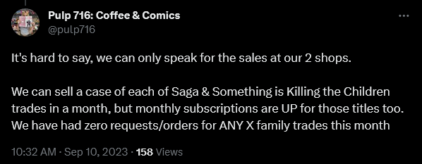 Pulp 716 owner Amy Bernet weighs in on the current state of the X-books